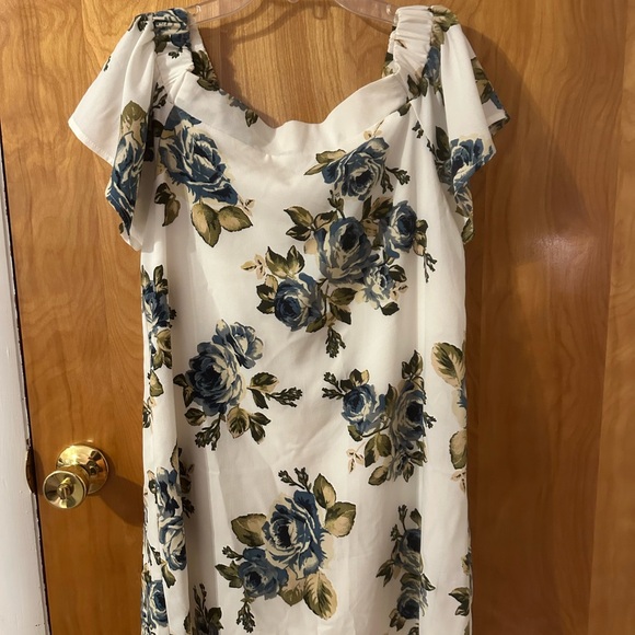 Floral Print White Dress - Picture 1 of 3